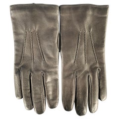 YVES SAINT LAURENT Größe 9 Schwarze Lederhandschuhe