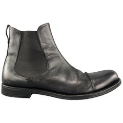 YVES SAINT LAURENT Size 9 Black Leather Toe Cap Chelsea Boots