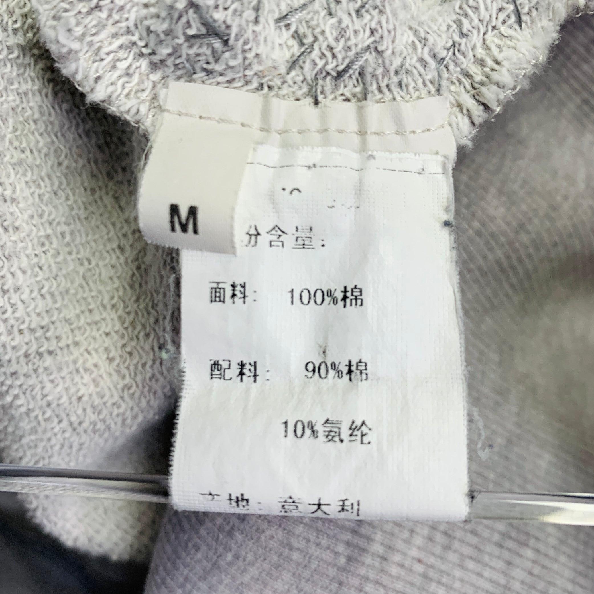 YVES SAINT LAURENT Size M Heather Grey Cotton Distressed Studded Sweatshirt For Sale 5