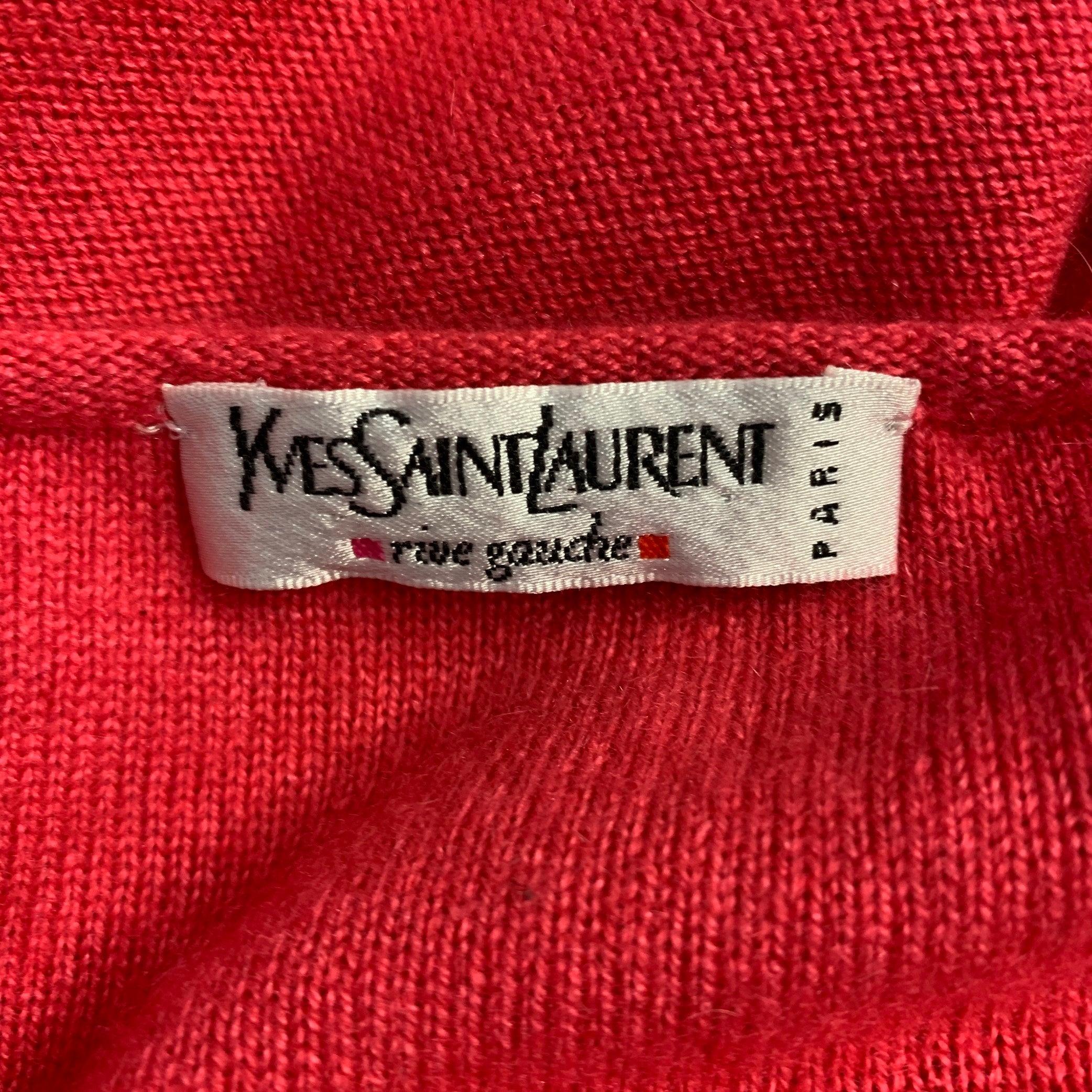 Women's YVES SAINT LAURENT Size M Pink Coral Dolman Sleeve Pullover For Sale