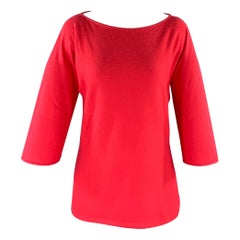 YVES SAINT LAURENT - Pull à manches dolman rose corail, taille M