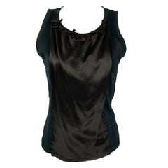 YVES SAINT LAURENT Schwarzes Camisole-Top aus Baumwolle, Größe S