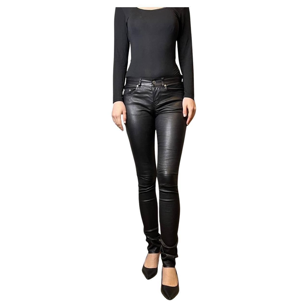 Yves Saint Laurent Skinny Stretch Leather Pants, 2010s 