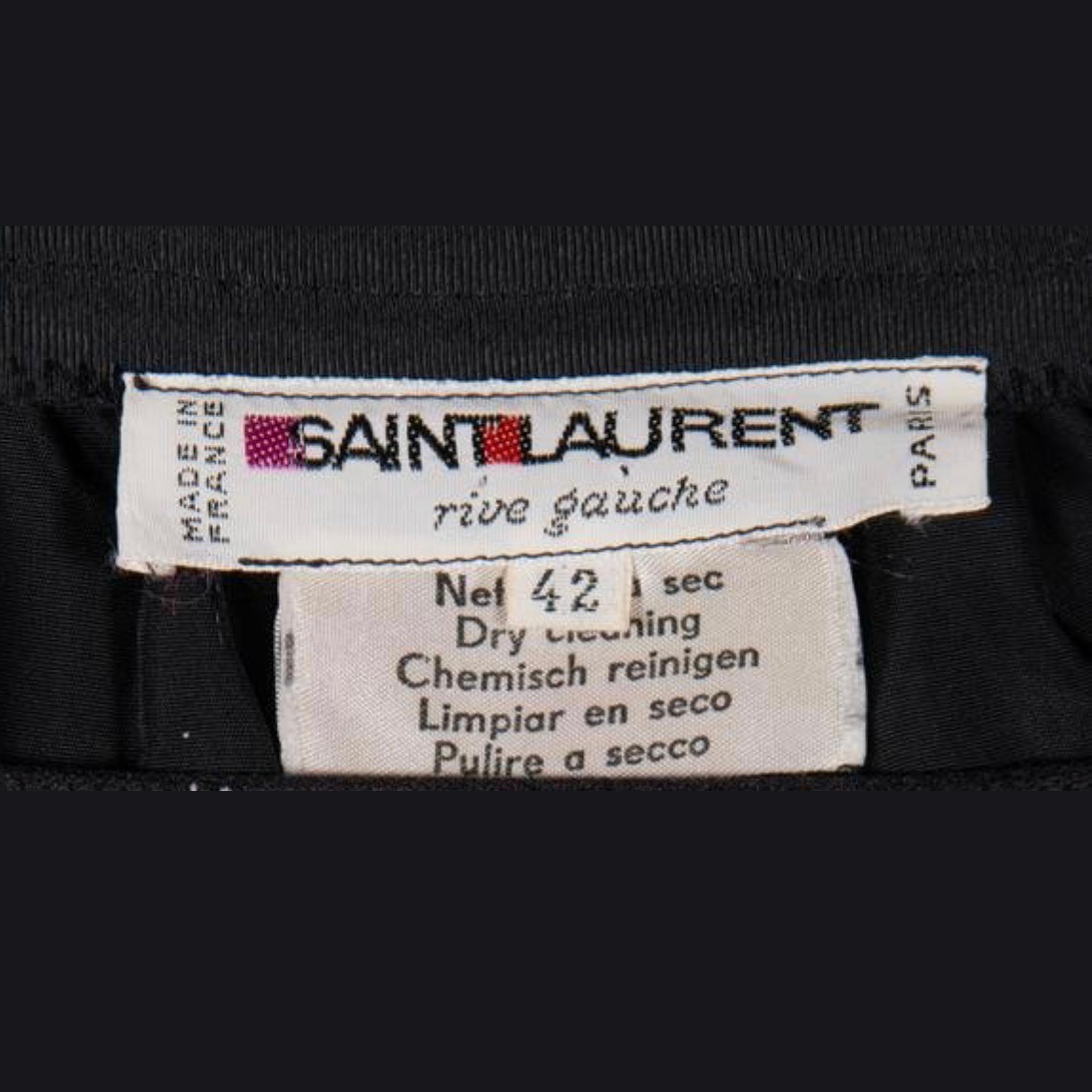 Yves Saint Laurent Skirt Black Moire Maxi Rare Ballet Russes Vintage 70s EU 42 For Sale 8