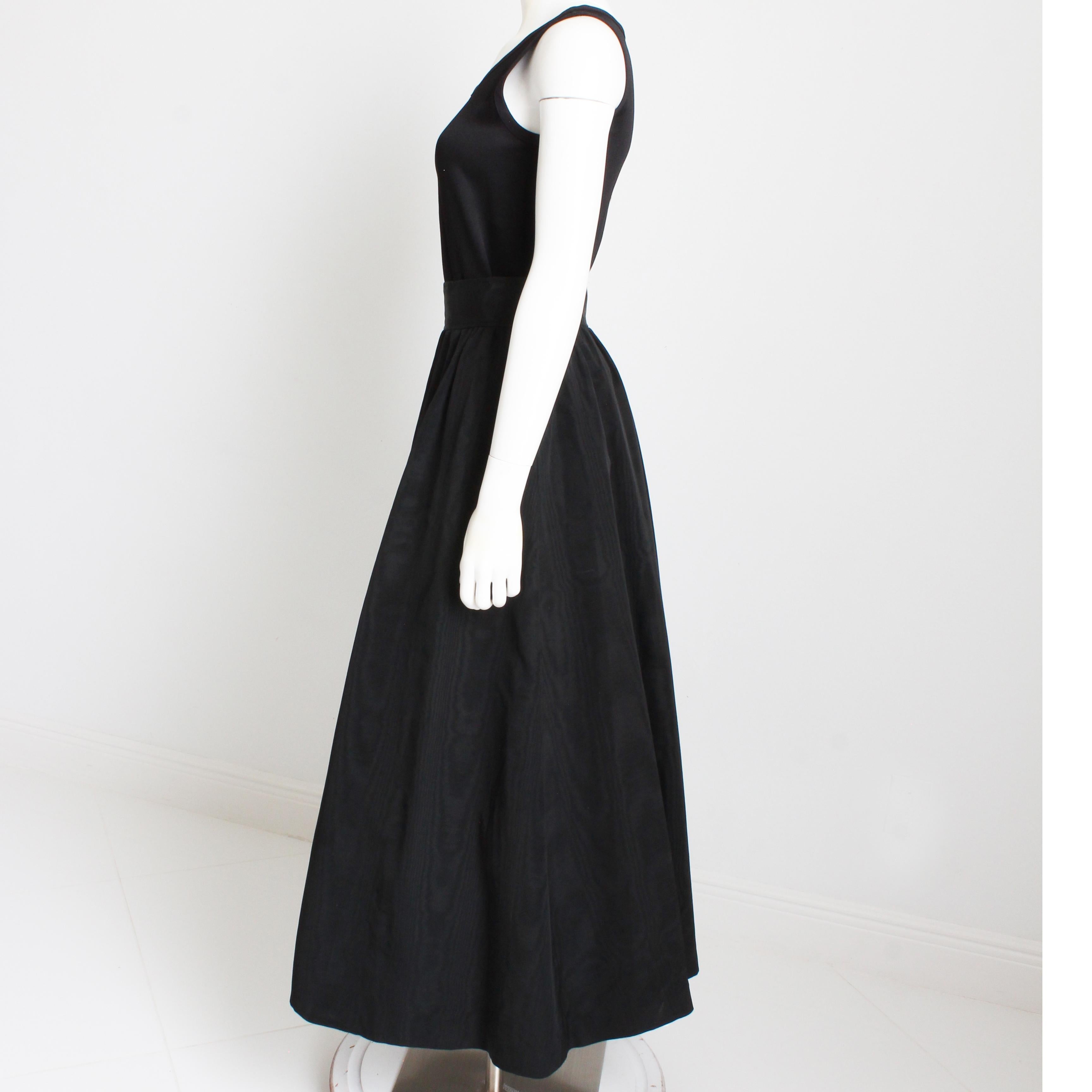 Yves Saint Laurent Skirt Black Moire Maxi Rare Ballet Russes Vintage 70s EU 42 For Sale 7