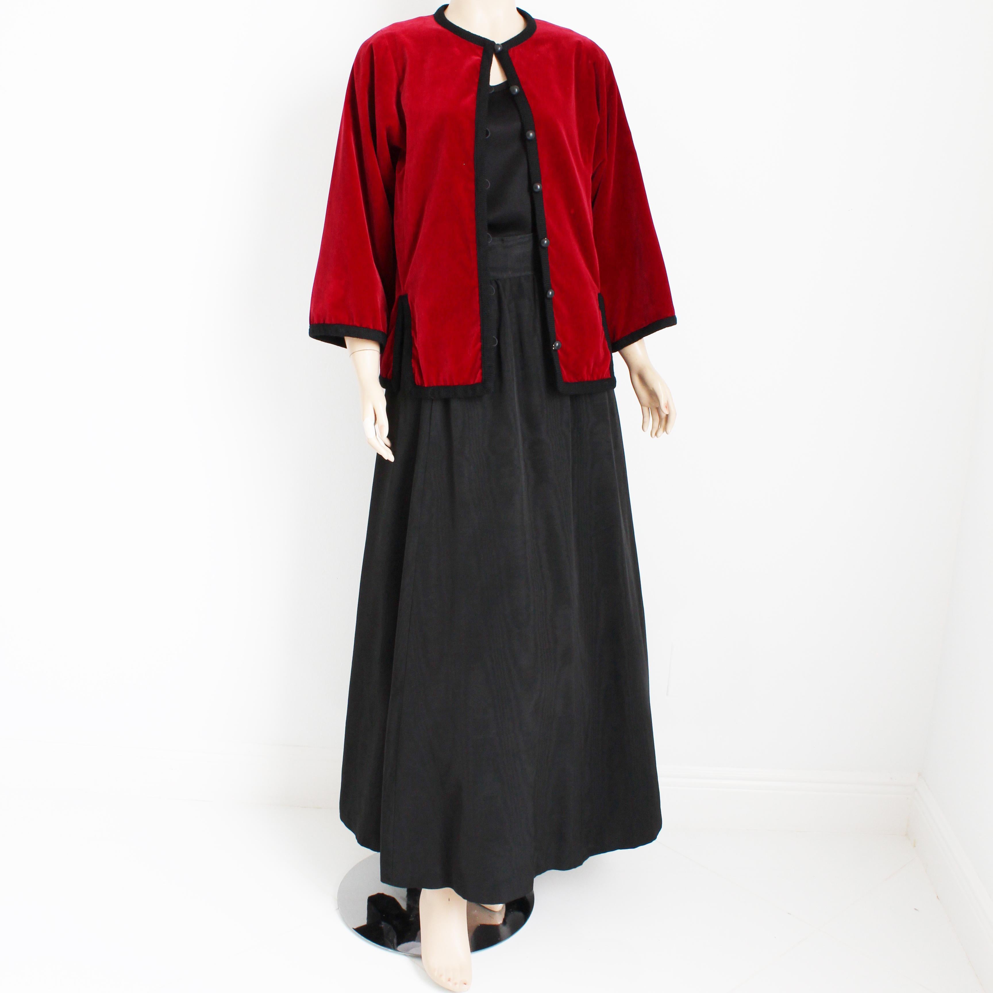 Yves Saint Laurent Skirt Black Moire Maxi Rare Ballet Russes Vintage 70s EU 42 For Sale 1