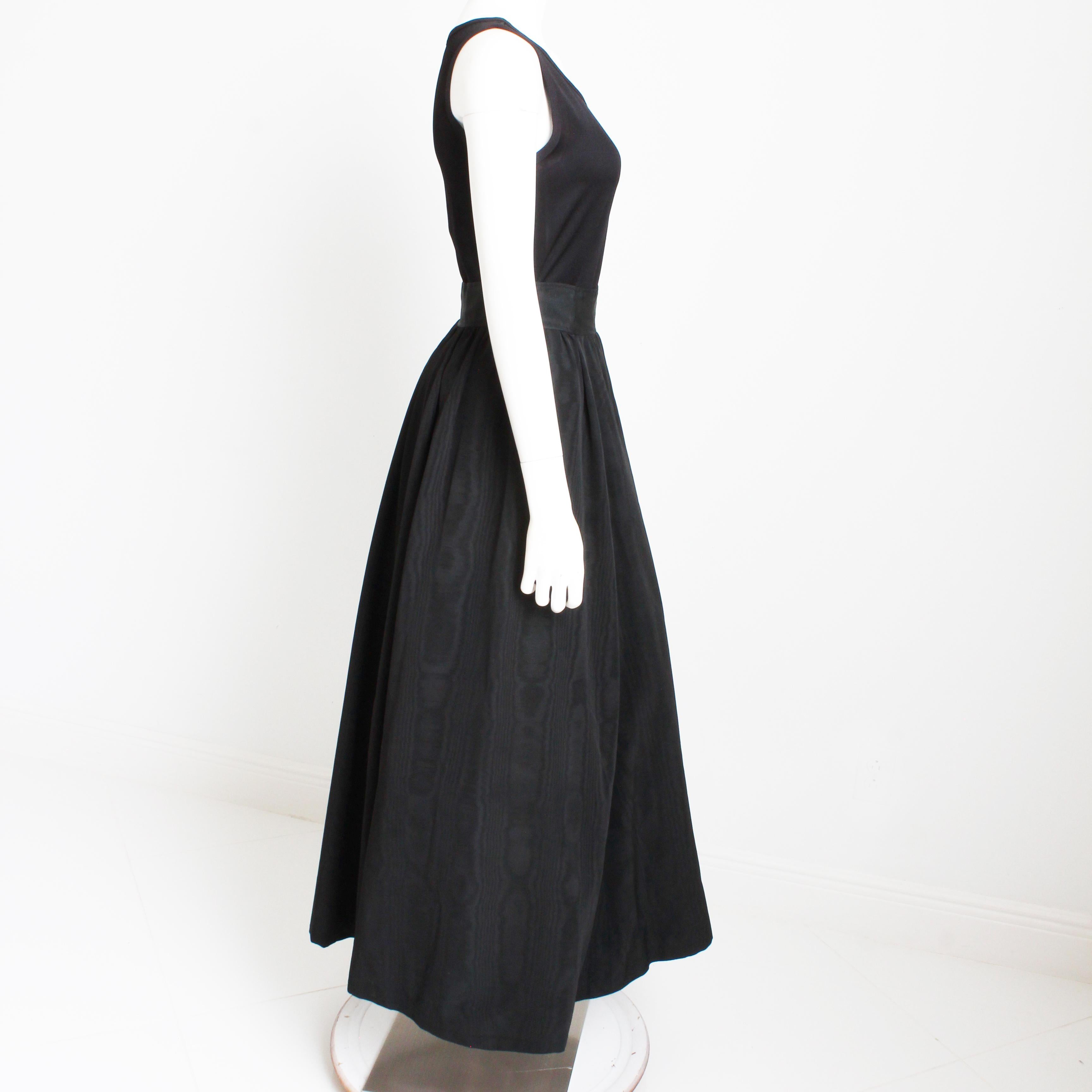 Yves Saint Laurent Skirt Black Moire Maxi Rare Ballet Russes Vintage 70s EU 42 For Sale 3