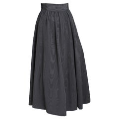 Yves Saint Laurent Skirt Black Moire Maxi Rare Ballet Russes Vintage 70s EU 42