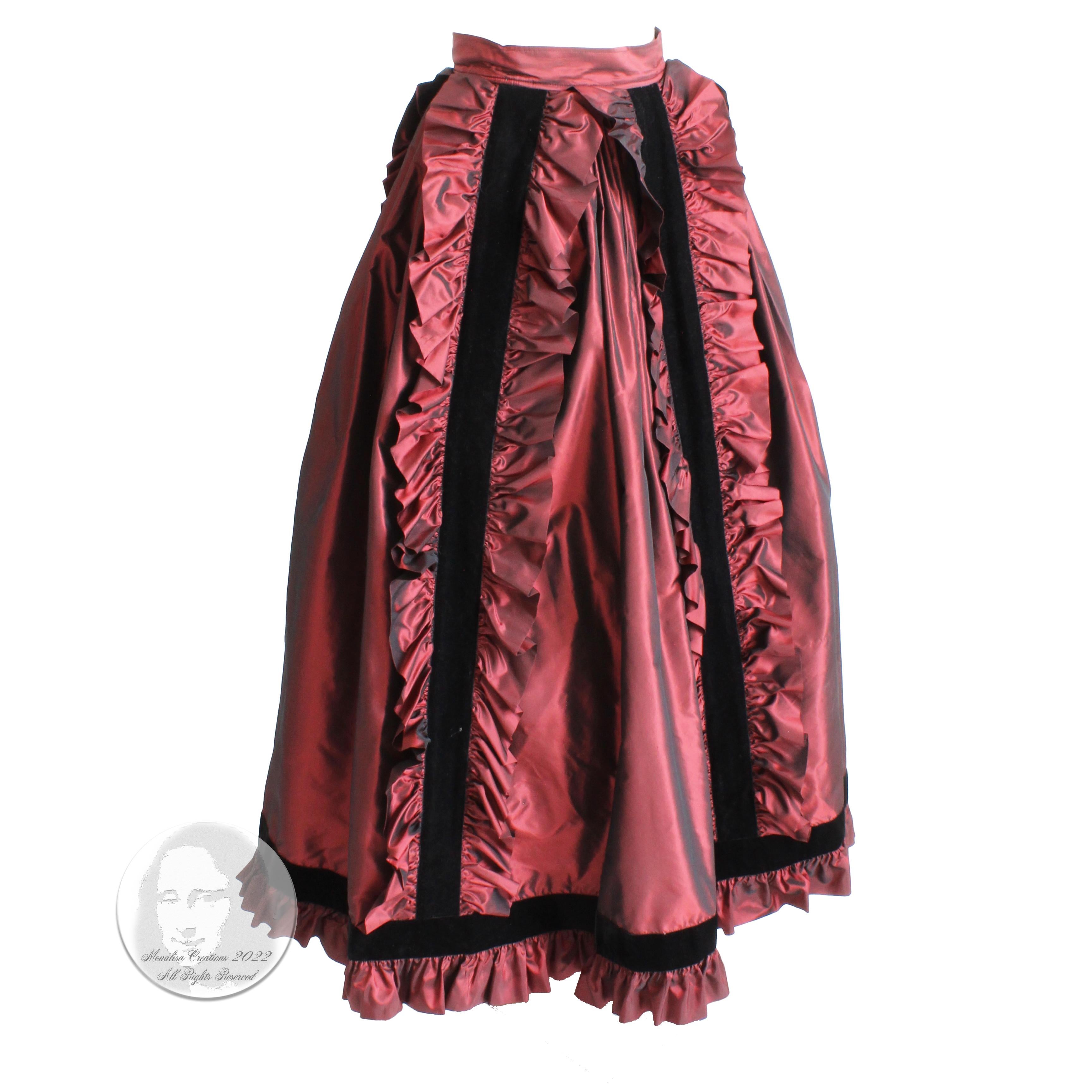 long burgundy skirt