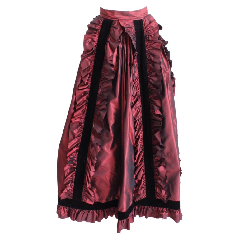 Saint Laurent Skirt in Burgundy Velvet
