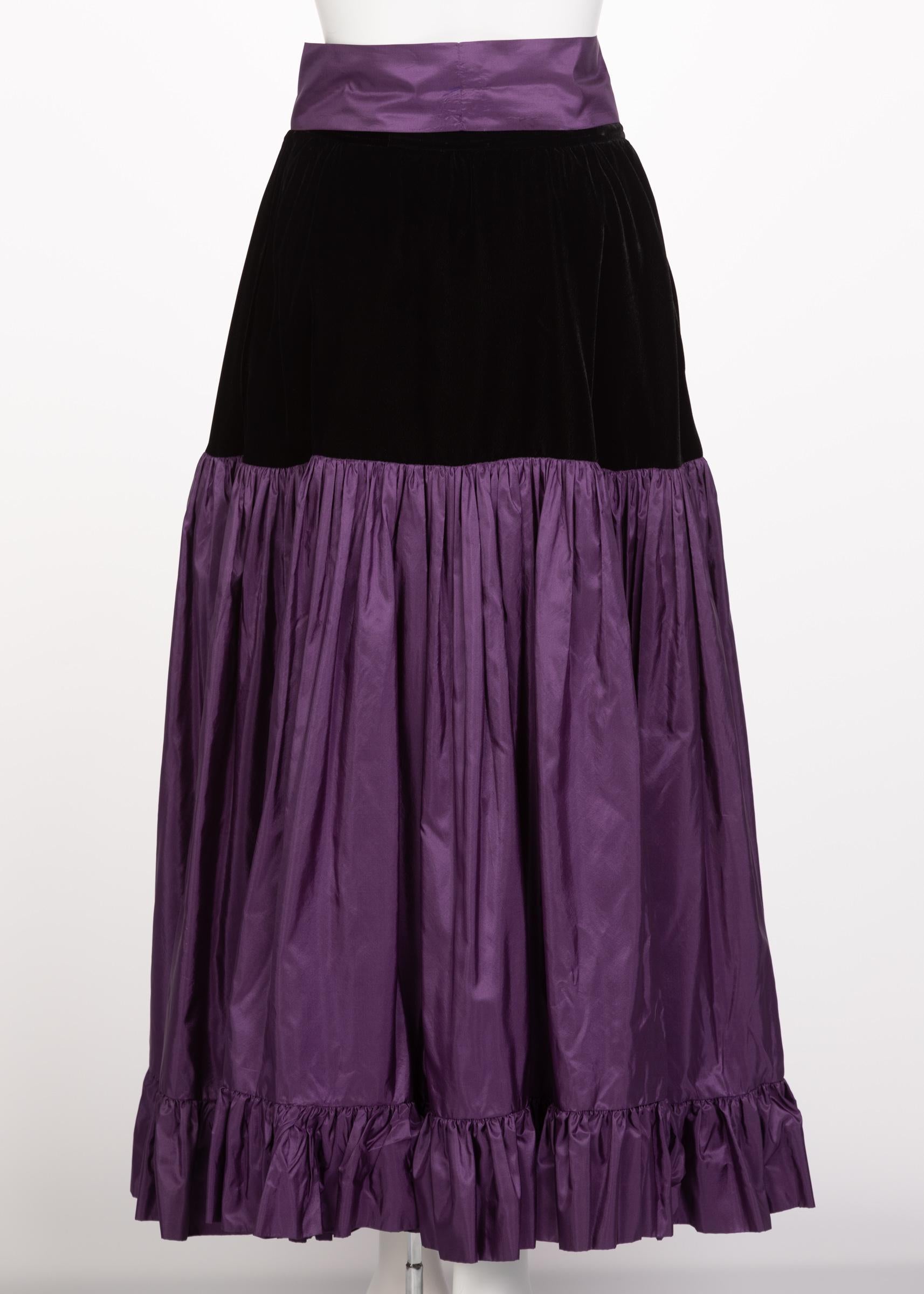 Yves Saint Laurent Skirt Russian Collection Purple Skirt YSL, 1970s For Sale 1