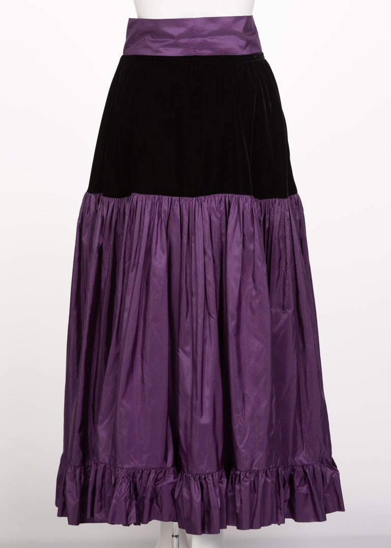 Yves Saint Laurent Skirt Russian Collection Purple Skirt YSL, 1970s For ...