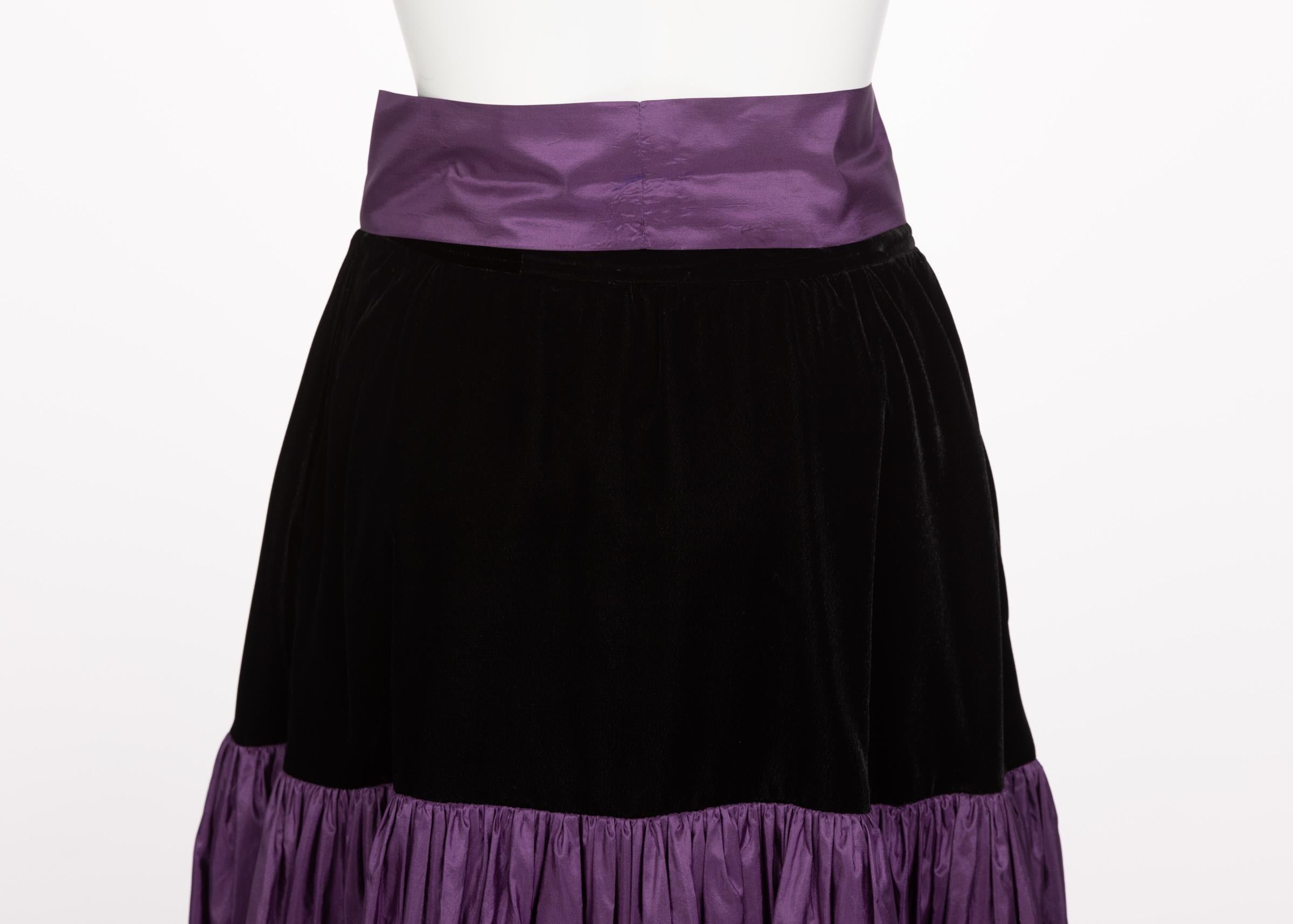Yves Saint Laurent Skirt Russian Collection Purple Skirt YSL, 1970s For Sale 2