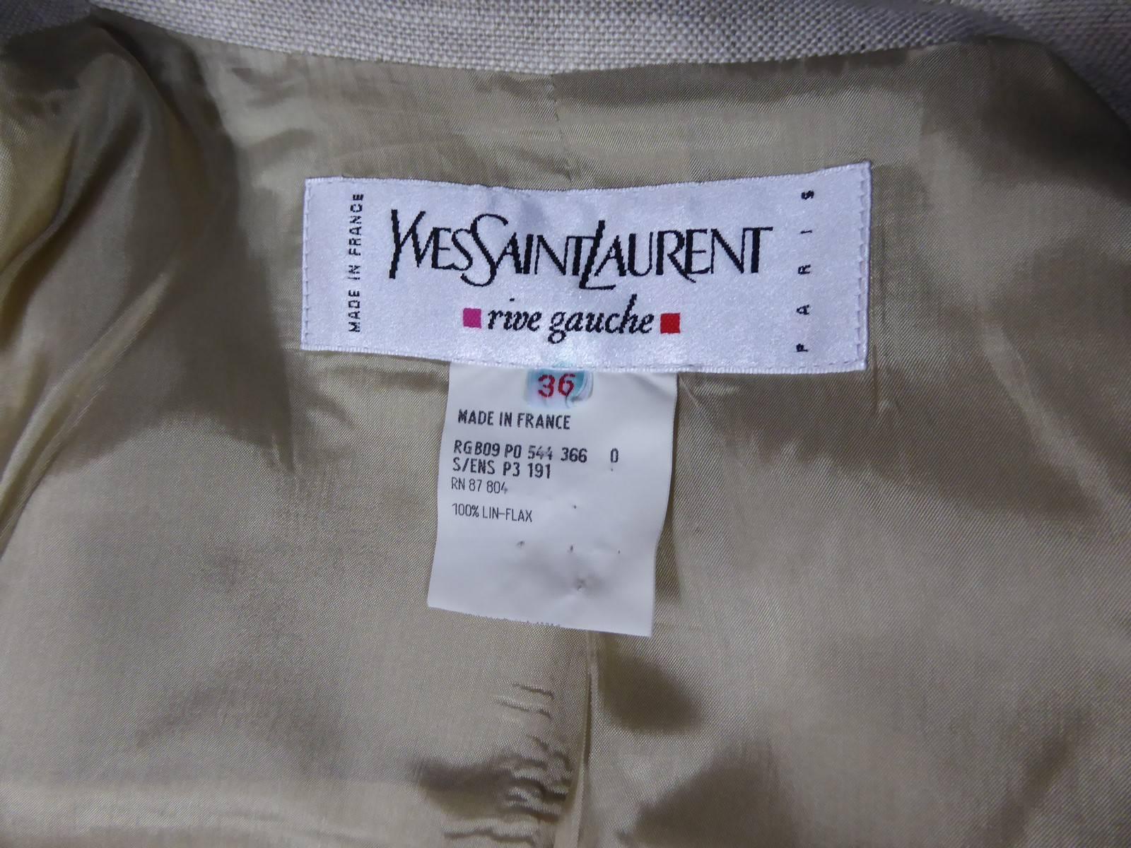 Yves Saint Laurent Rive Gauche Skirt Suit, circa 1990  For Sale 7