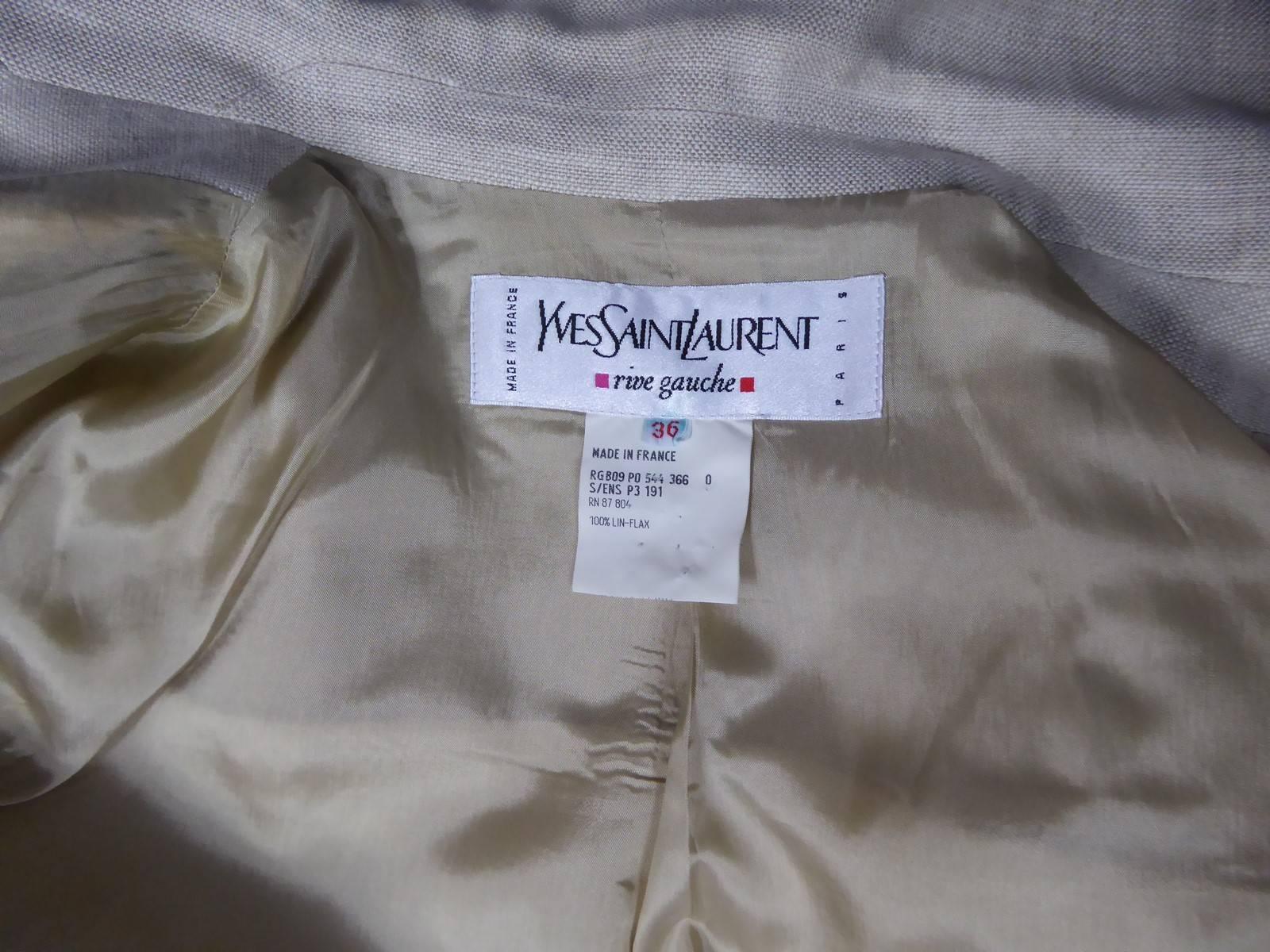 Yves Saint Laurent Rive Gauche Skirt Suit, circa 1990  For Sale 8