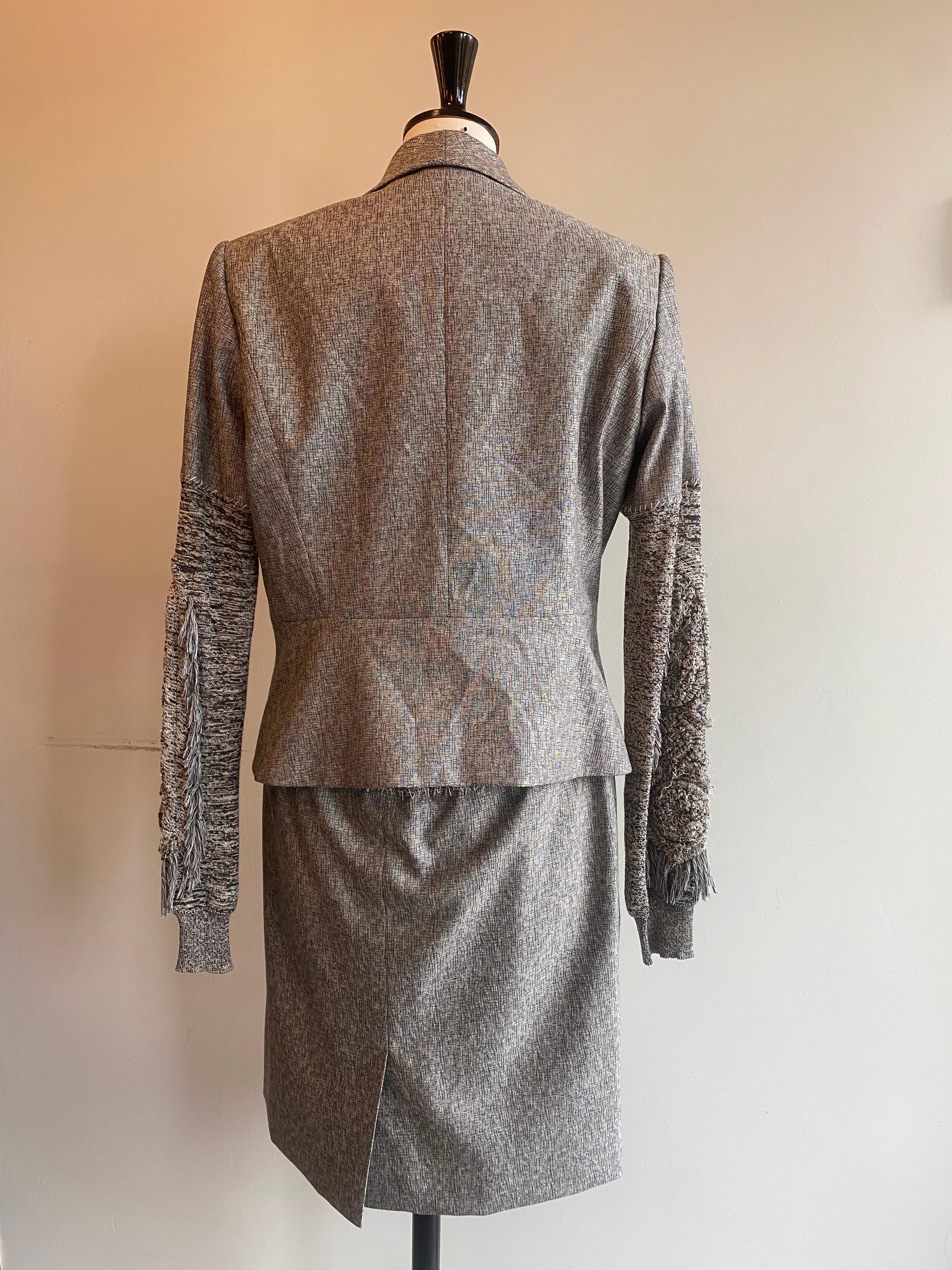 Gray Yves Saint Laurent skirt suit For Sale
