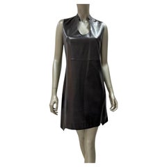 Yves Saint Laurent Ärmelloses Braunes Vintage Minikleid Sz.40
