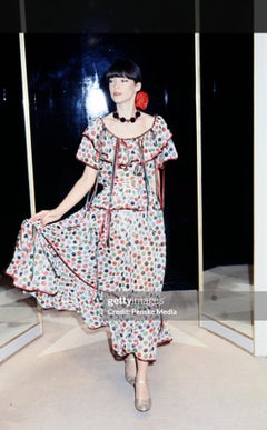 Yves Saint Laurent Smocked Floral-Print Silk-Chiffon Maxi Dress, SS1977