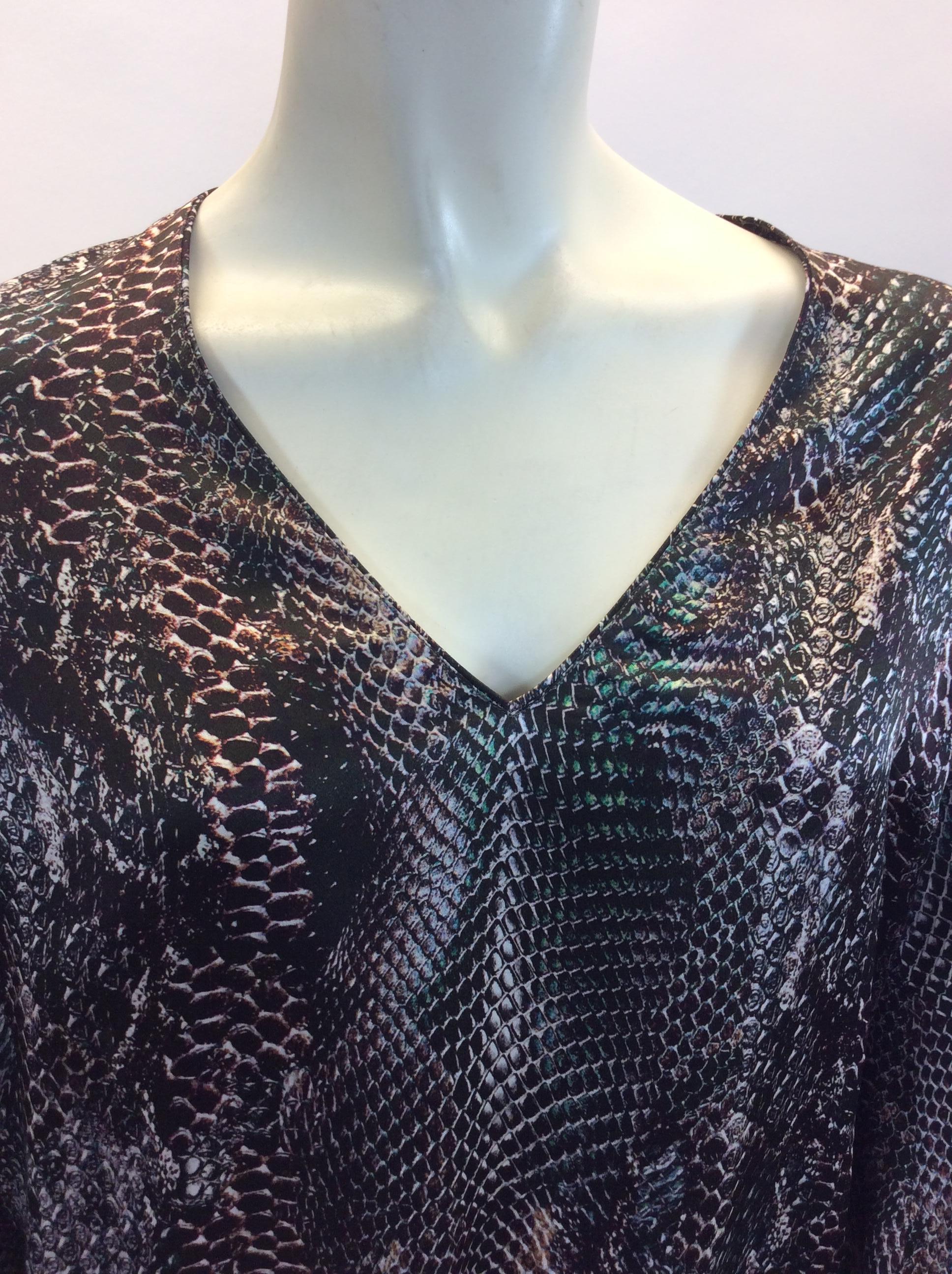 Yves Saint Laurent Snake Skin Print Silk Blouse In Good Condition For Sale In Narberth, PA