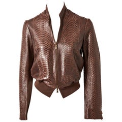 Yves Saint Laurent Snakeskin Bomber Jacket