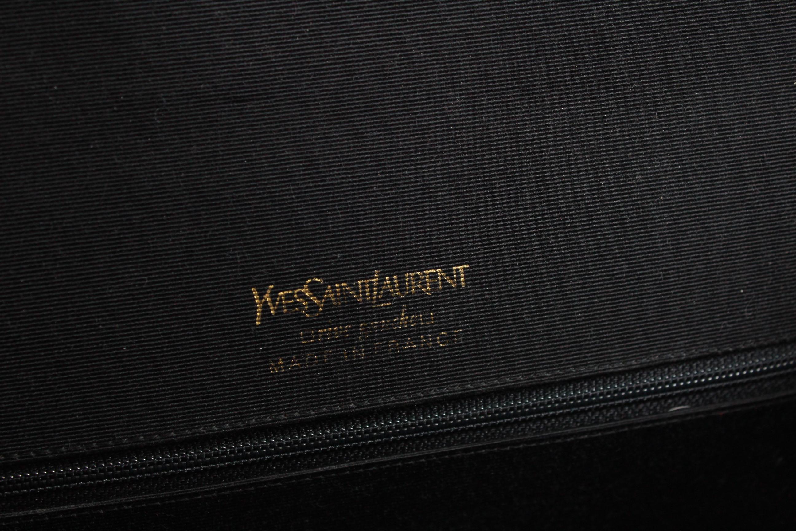 Women's or Men's Yves Saint Laurent Spike Medor Style Black Vintage Clutch
