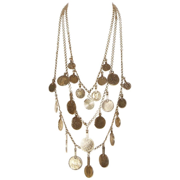 Yves Saint Laurent Carmen Collection layered coin necklace, Spring/Summer 1977
