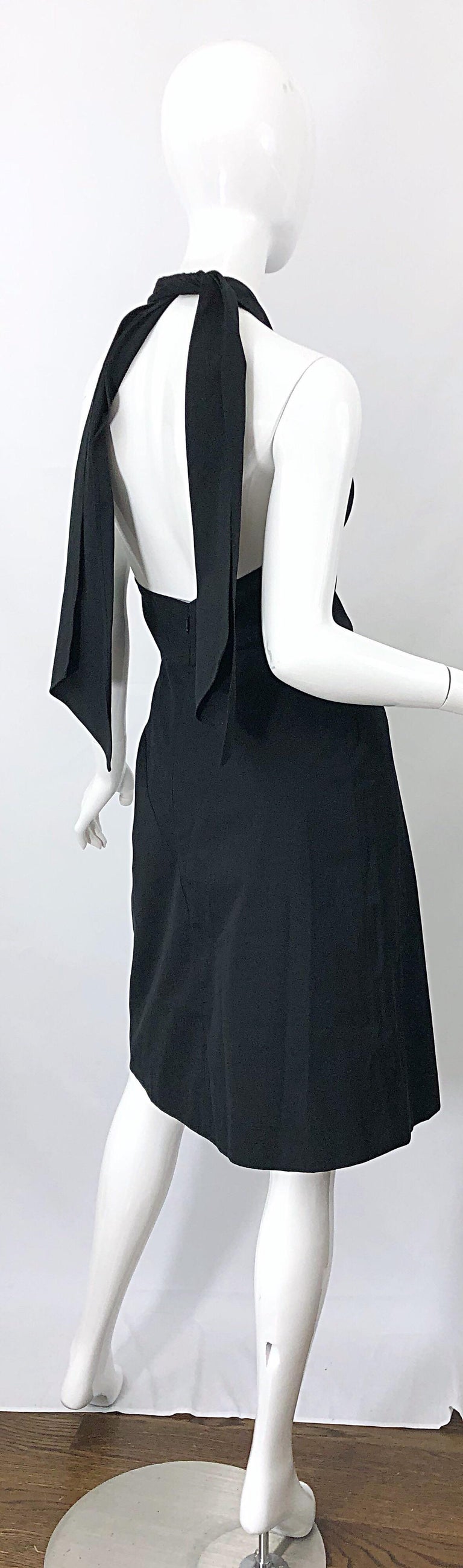 Yves Saint Laurent SS 2010 Runway Black Cotton Size 38 Plunging YSL Halter  Dress For Sale at 1stDibs | ysl silk halter dress 2012, saint laurent  halter dress, dress black size 38
