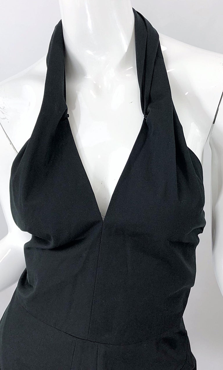 Yves Saint Laurent SS 2010 Runway Black Cotton Size 38 Plunging YSL ...