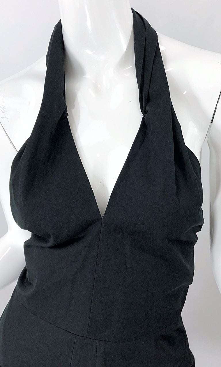 Yves Saint Laurent SS 2010 Runway Black Cotton Size 38 Plunging YSL Halter  Dress For Sale at 1stDibs | ysl silk halter dress 2012, saint laurent  halter dress, dress black size 38