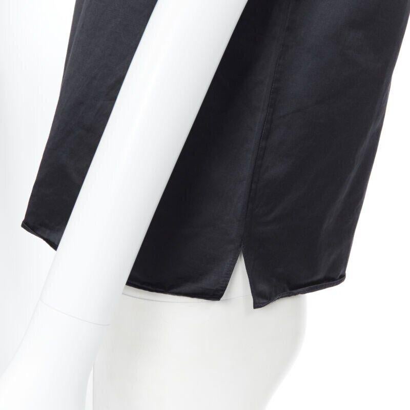 YVES SAINT LAURENT SS10 black cotton ruffle sleeve victorian collar vest FR38 For Sale 6
