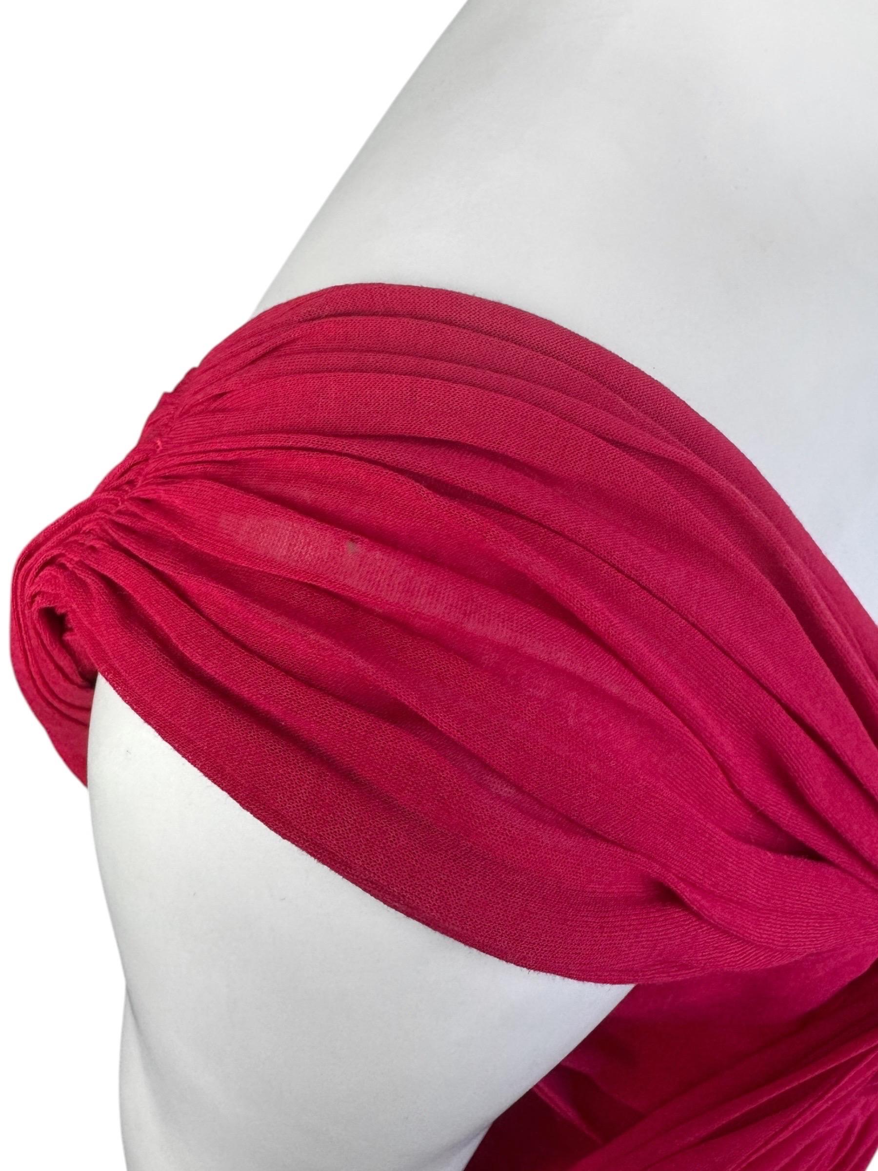 YVES SAINT LAURENT ss2003 BY TOM FORD RED SHEER DRAPED TANK TOP For Sale 4
