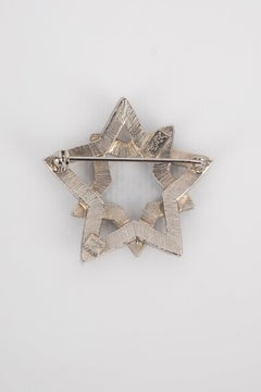Yves Saint Laurent Broche étoile avec strasss bleu