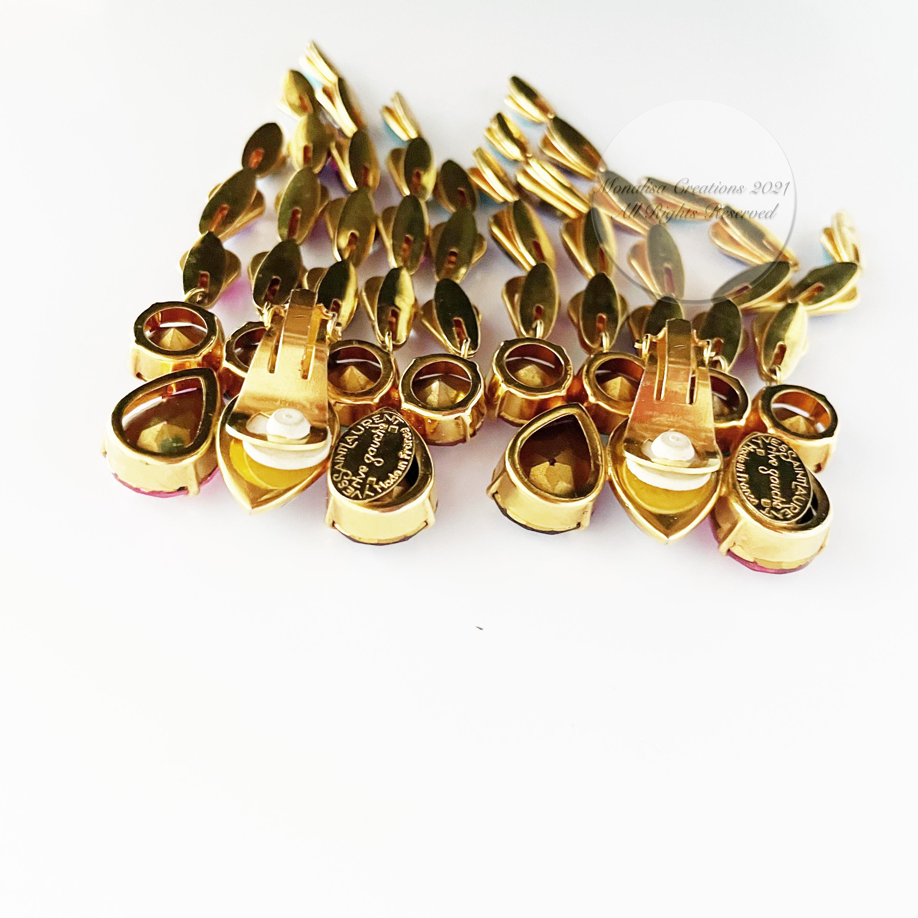 Yves Saint Laurent Statement Earrings Massive Chandelier Dangles Vintage Rare 6