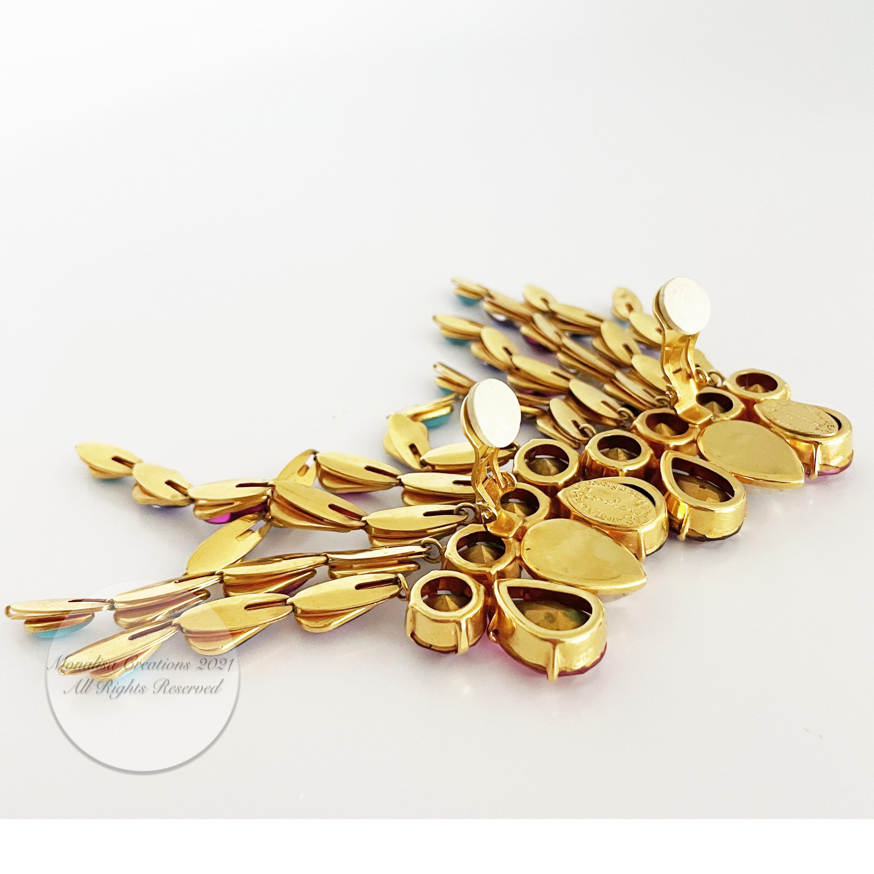 Yves Saint Laurent Statement Earrings Massive Chandelier Dangles Vintage Rare 10