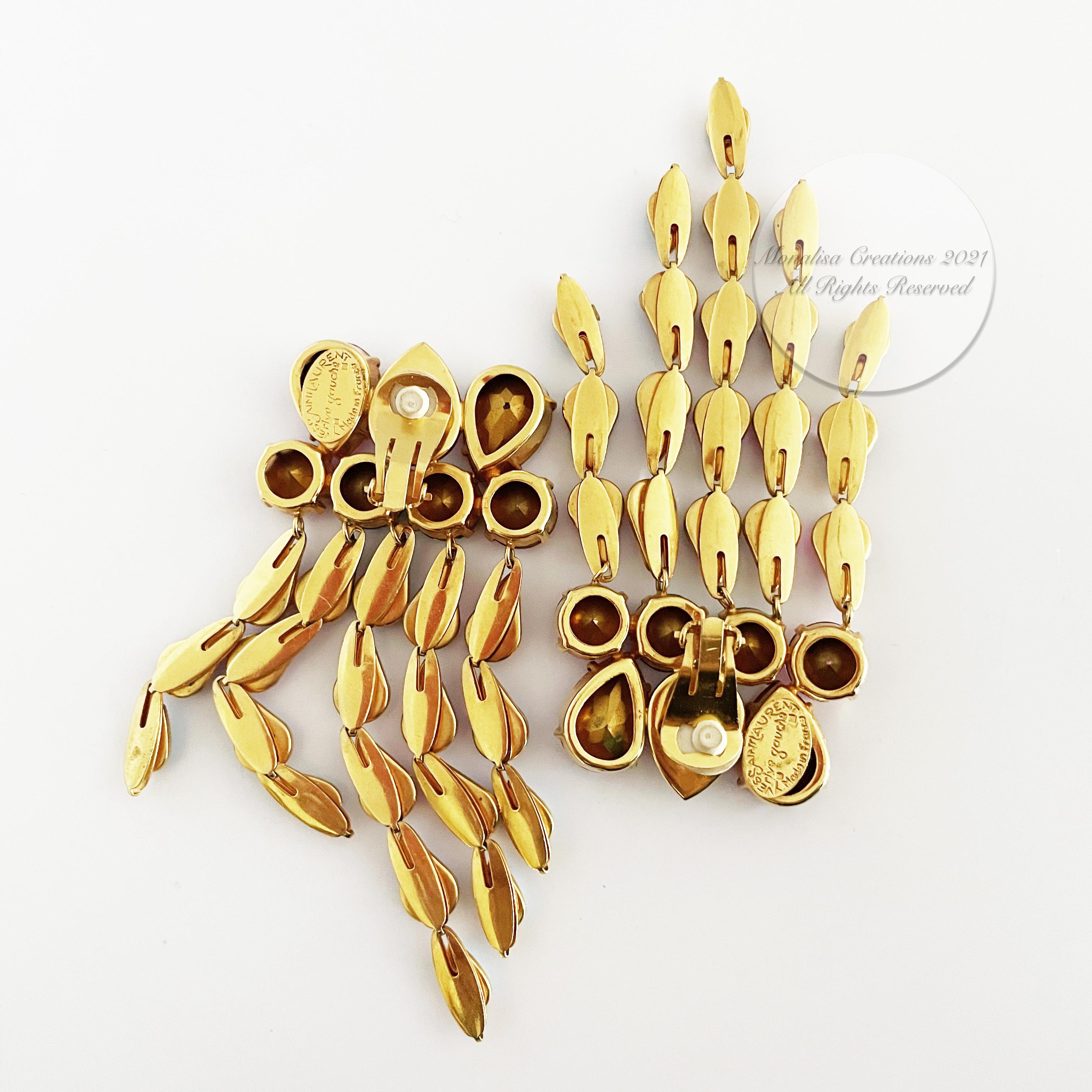 Yves Saint Laurent Statement Earrings Massive Chandelier Dangles Vintage Rare 4