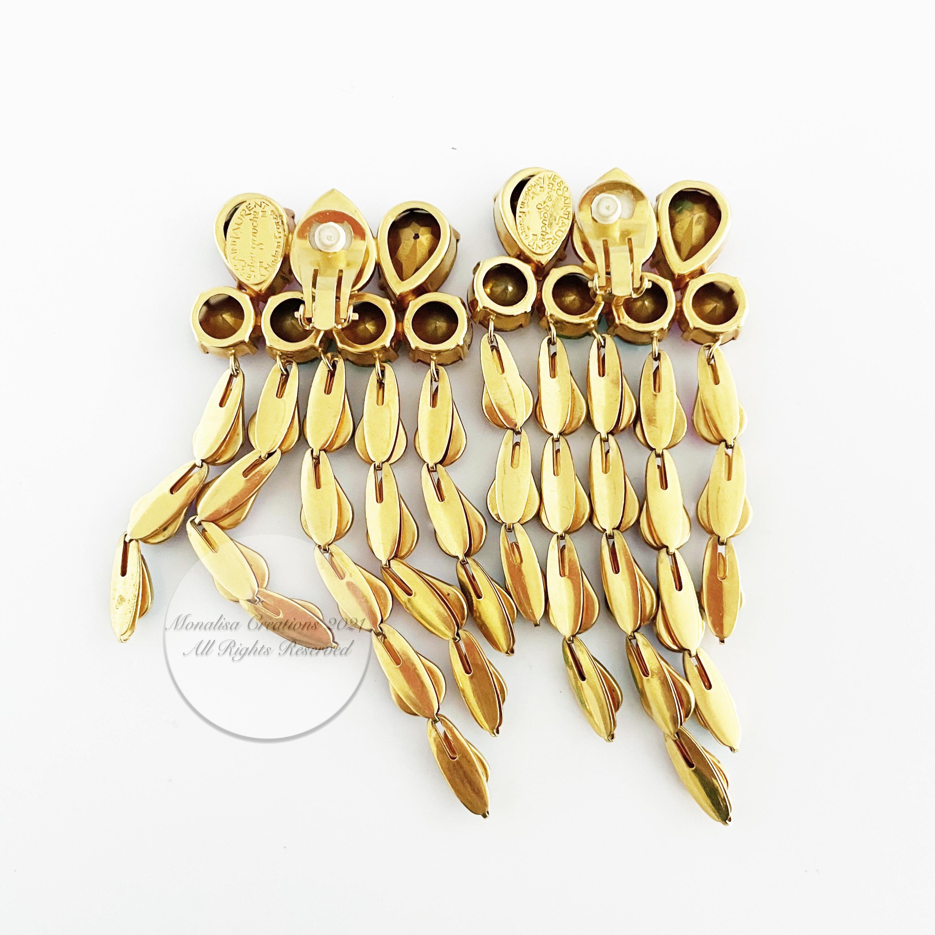 Yves Saint Laurent Statement Earrings Massive Chandelier Dangles Vintage Rare 5