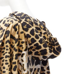 YVES SAINT LAURENT Stefano Pilati 2011 Vintage leopard spot hooded poncho FR36 S