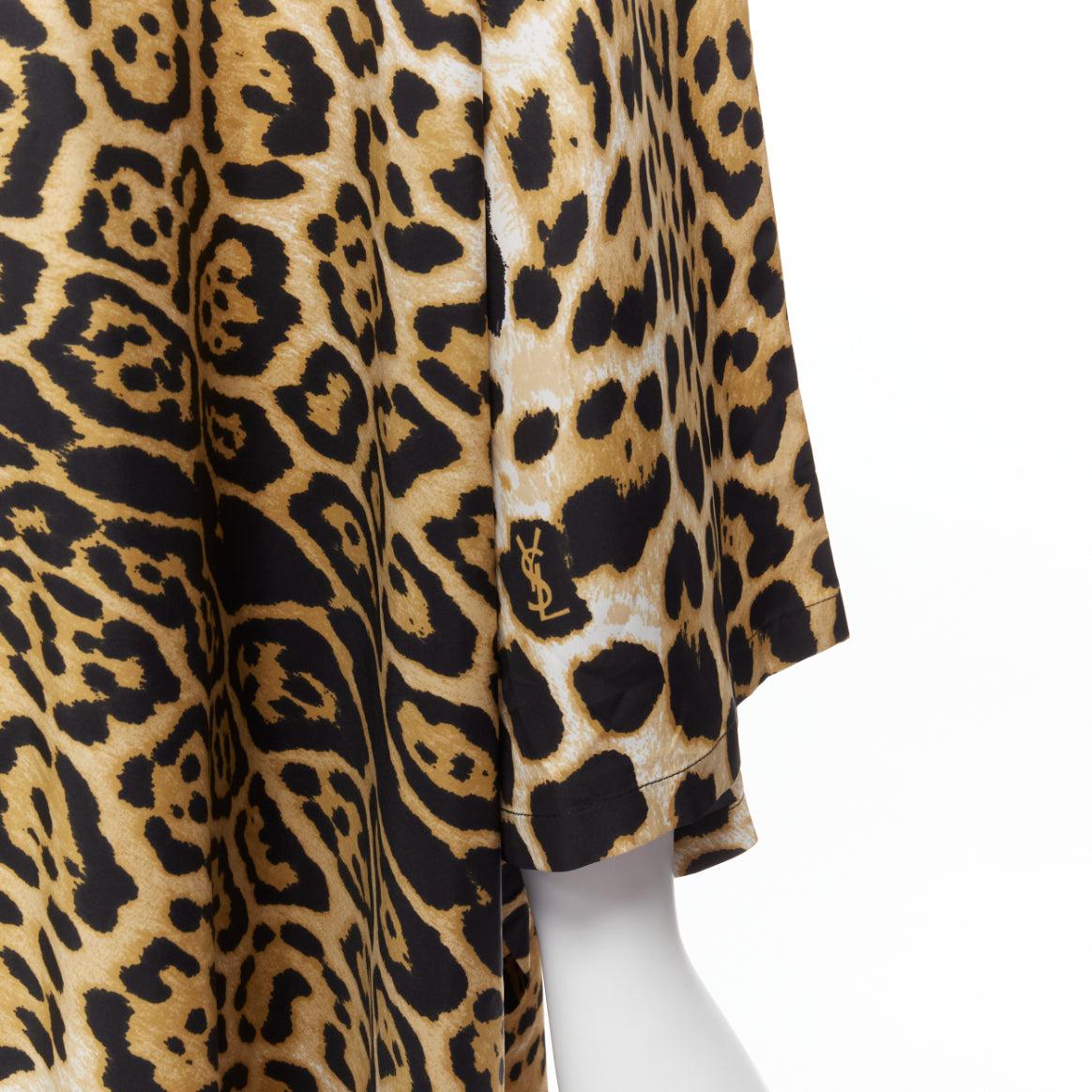 YVES SAINT LAURENT Stefano Pilati 2011 Vintage leopard spot hooded poncho FR36 S 3