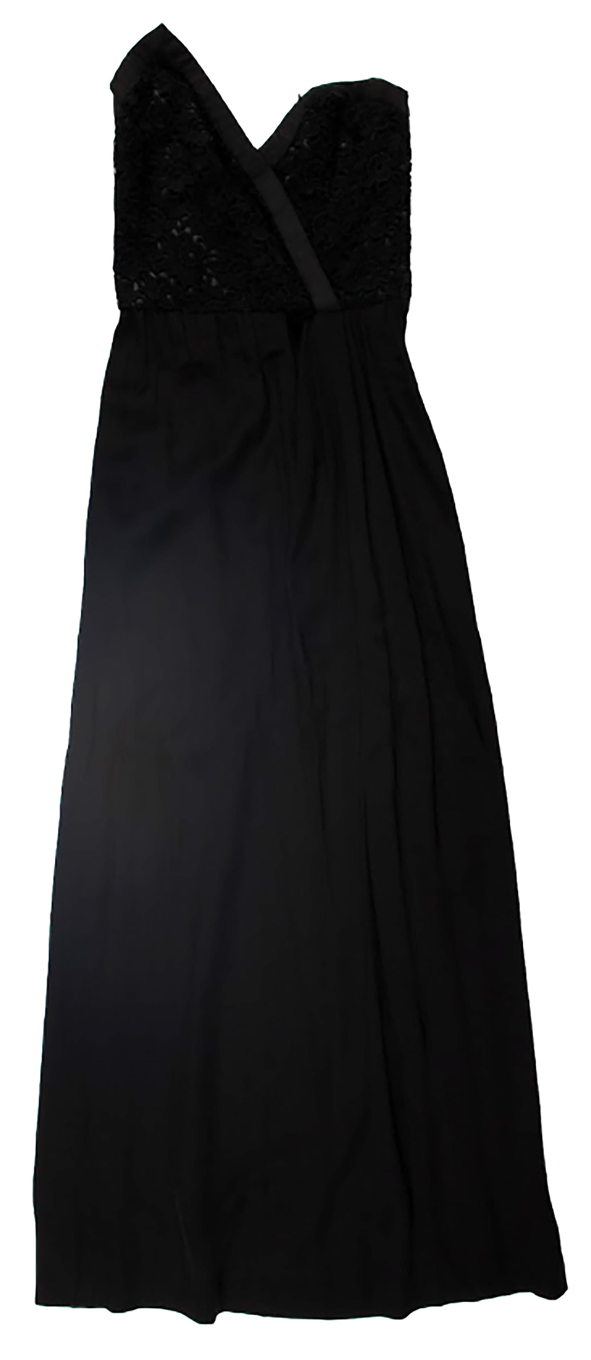 Black Yves Saint Laurent Strapless Gown 