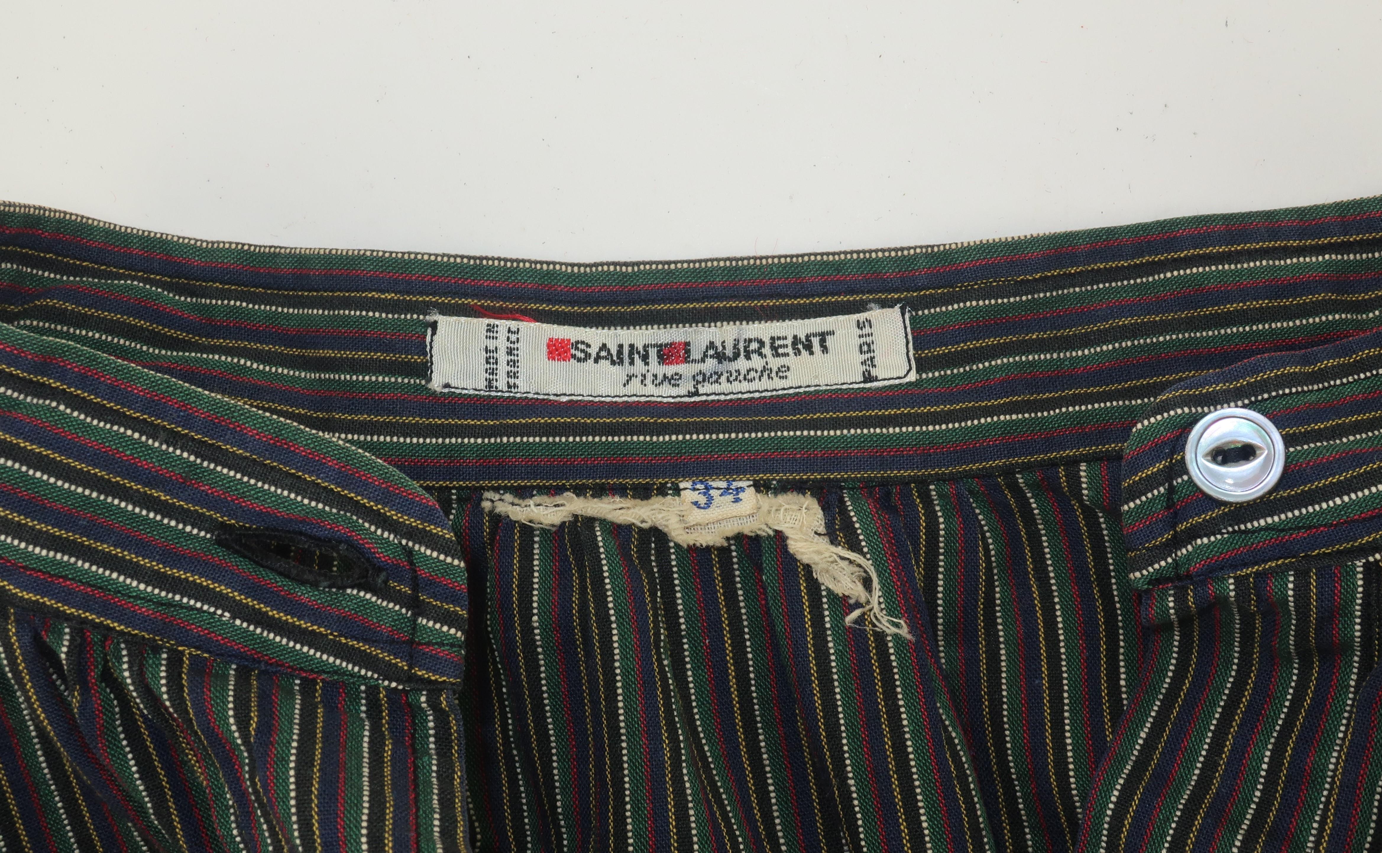 Yves Saint Laurent - Camicetta a righe in cotone stile contadino, anni '70 in vendita 6