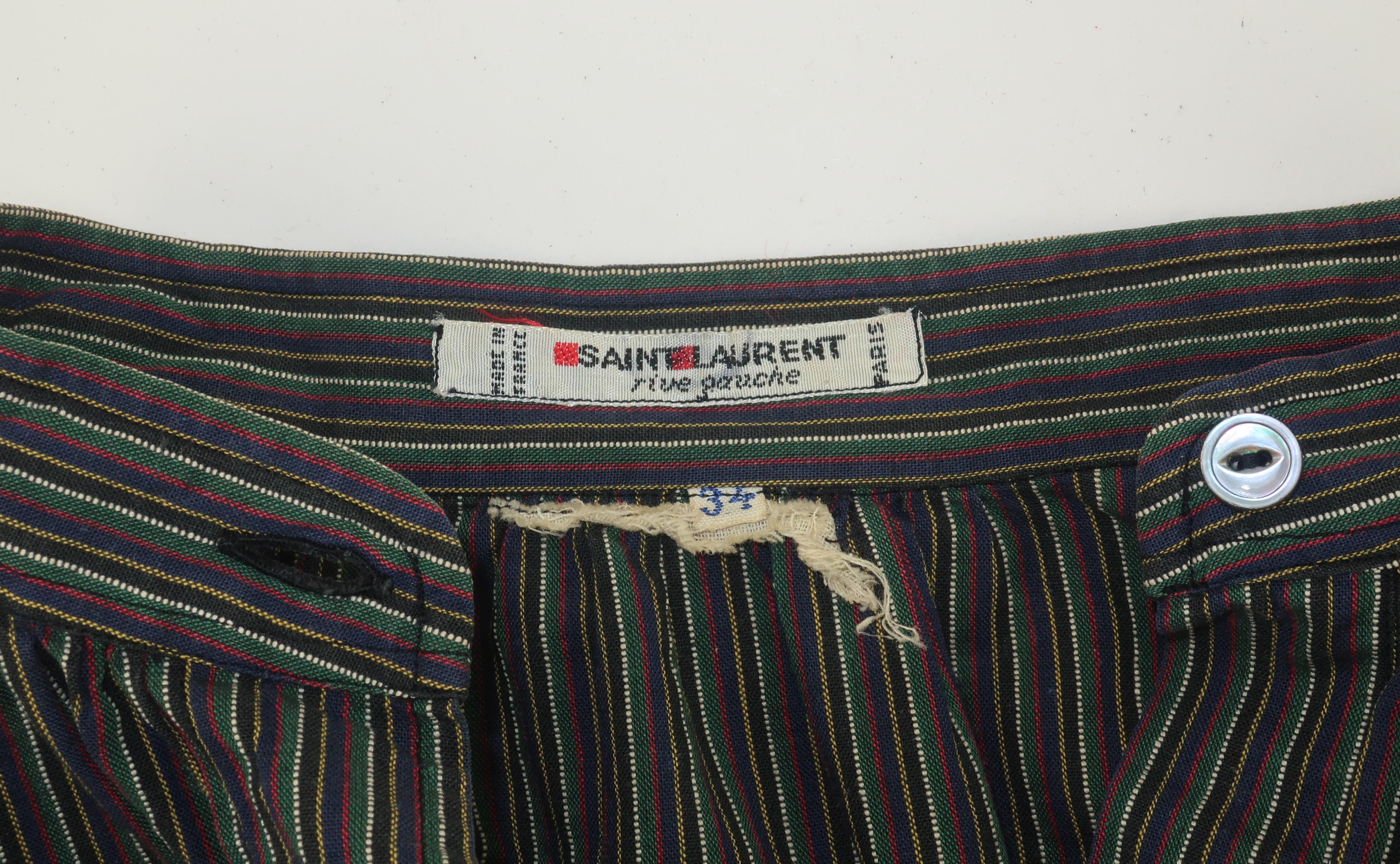 Yves Saint Laurent Gestreifte Bluse im Bauernstil aus Baumwolle, 1970er Jahre im Angebot 7