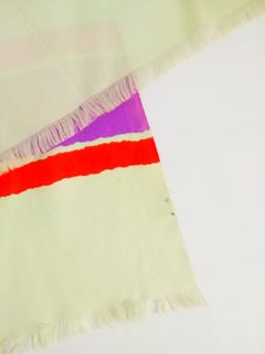 Yves Saint Laurent Striped Silk Print Scarf