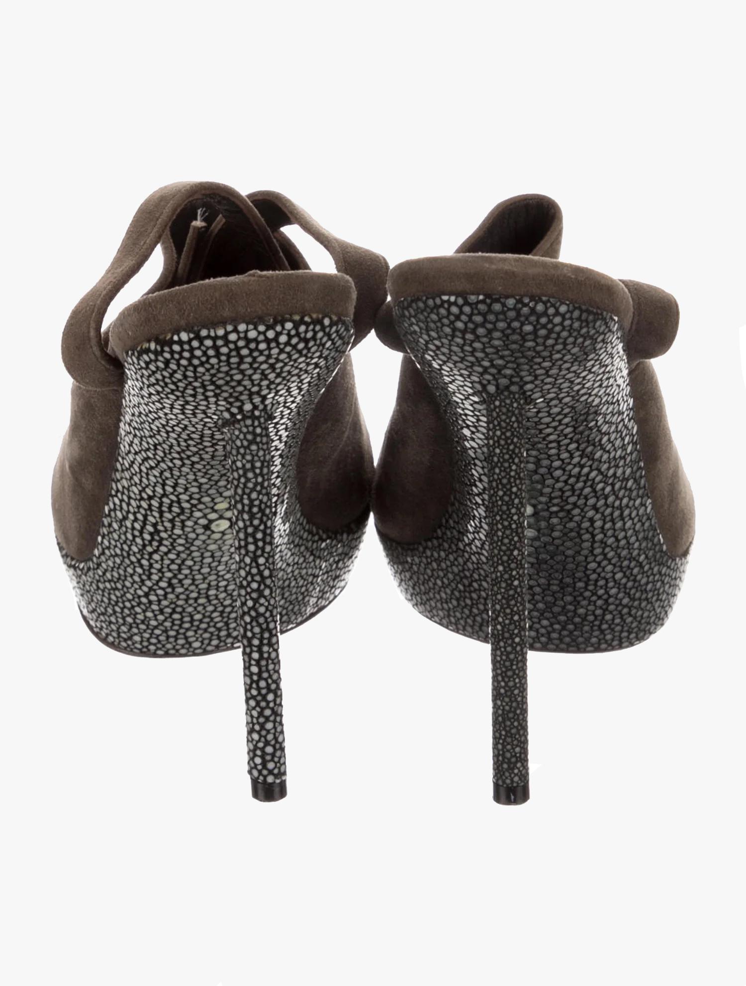 Black Yves Saint Laurent suede high heel shoes For Sale