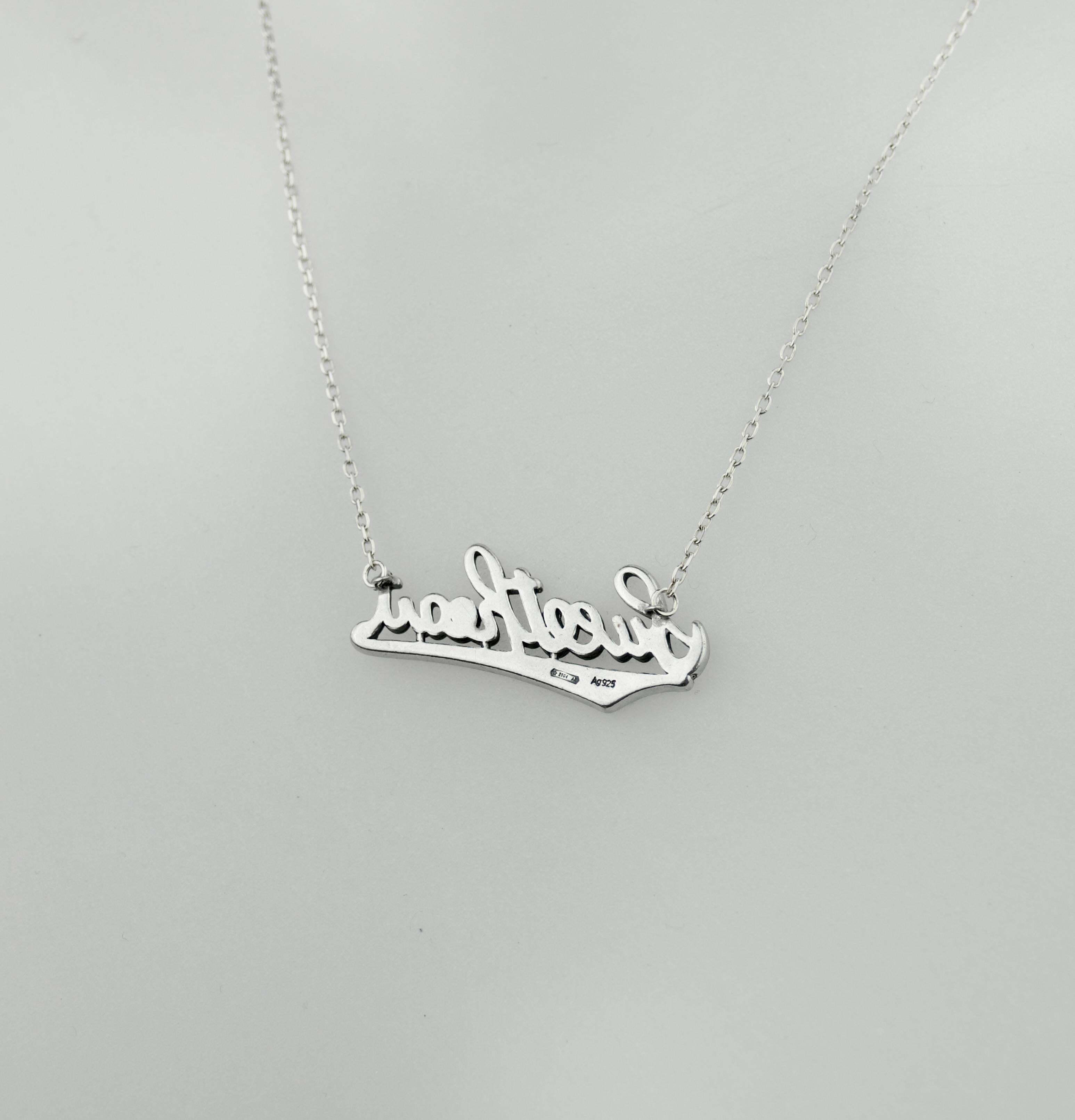 Yves Saint Laurent, Collana a cuore, Argento 45cm in vendita 2