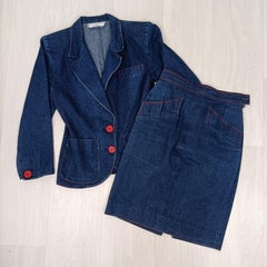 Yves Saint Laurent vintage denim suit from the 1990s