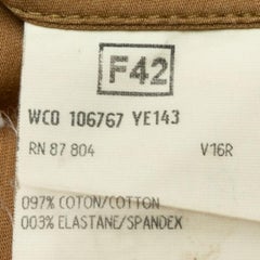 Yves Saint Laurent Tan Brown Cotton Ruffled Zip-Up Jacket L