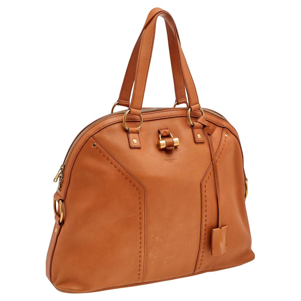 Yves Saint Laurent Tan Leather Large Muse Satchel 3