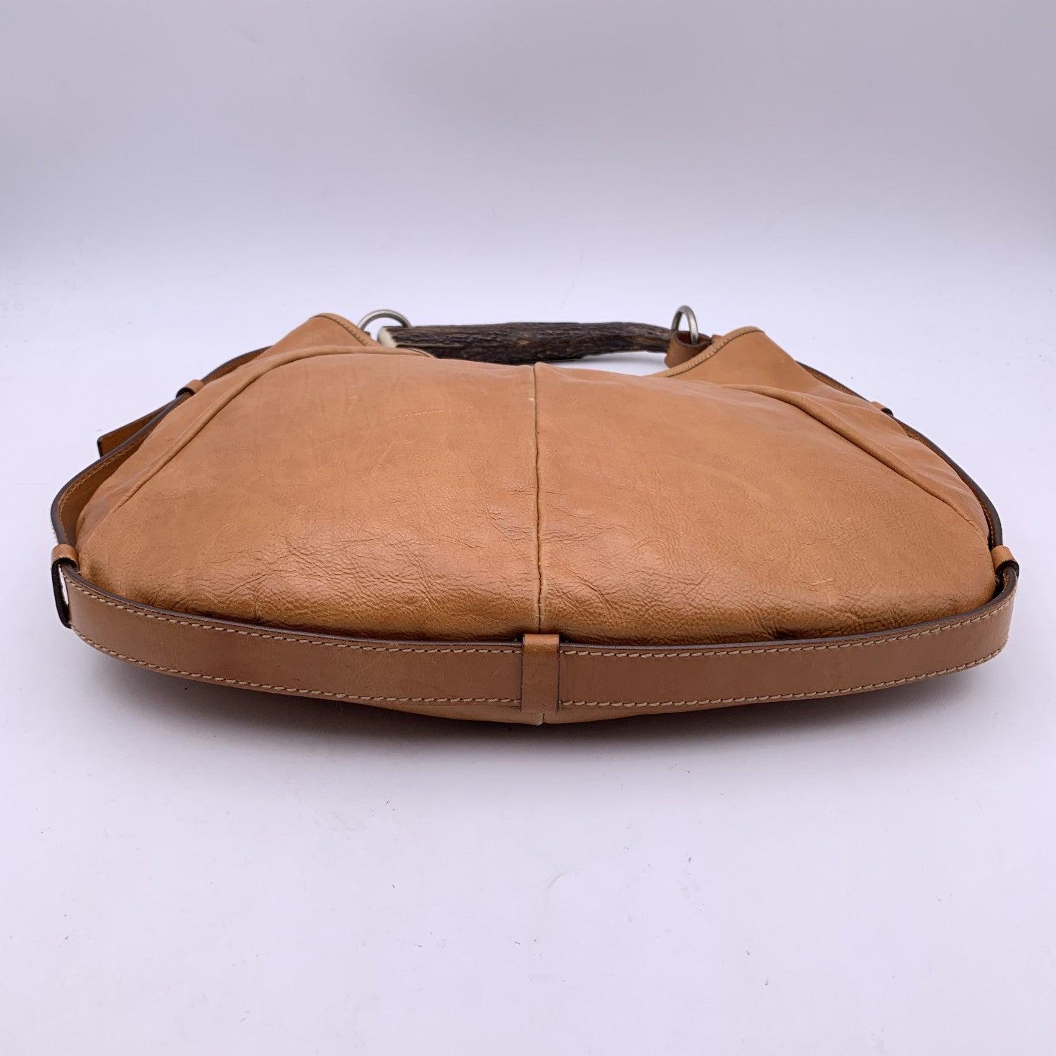 Women's Yves Saint Laurent Tan Leather Mombasa Hobo Shoulder Bag