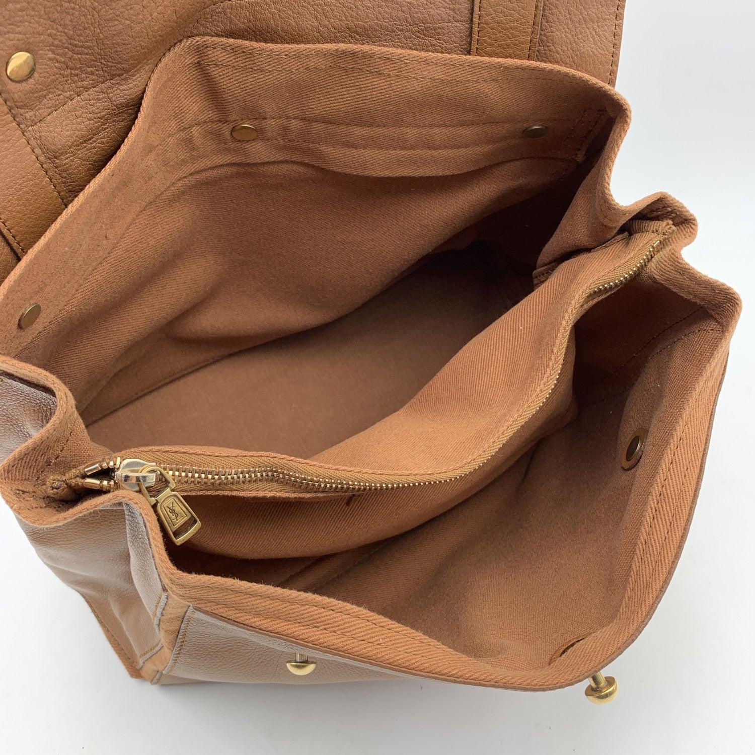 Yves Saint Laurent Tan Leather Muse 2 Two Satchel Handbag Bag 1