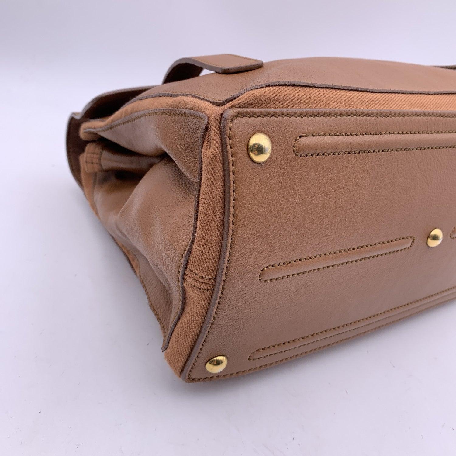 Yves Saint Laurent Tan Leather Muse 2 Two Satchel Handbag Bag 2